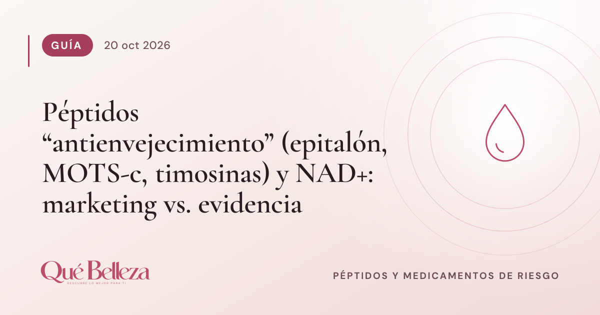 Péptidos "antienvejecimiento" (epitalón, MOTS-c, timosinas) y NAD+: marketing vs. evidencia